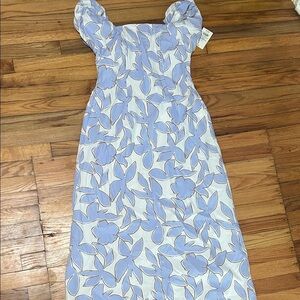NWT A New Day Blue and White Smocked Dress